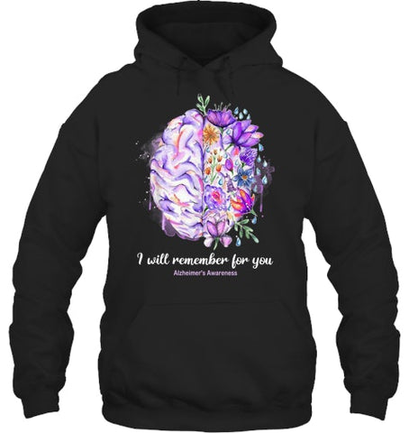 Image of I Will Remember For You Brain Alzheimer s Awareness T Shirt