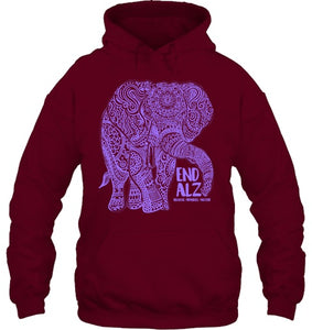 Purple Elephant Alzheimer Awareness Apparel & gifts, END ALZ T Shirt