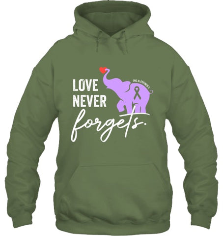 Image of End Alzheimers Shirt Love Never Forgets Alzheimers Awareness T Shirt