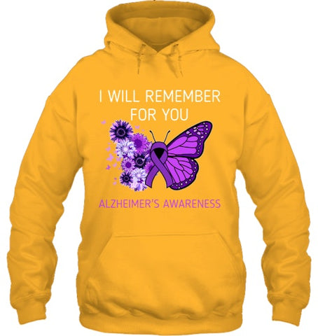 Image of Alzheimer s Awareness I Will Remember you Butterfly Women T Shirt