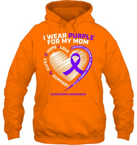 Purple Alzheimers Awareness Products Mom Gifts Men Women T Shirt