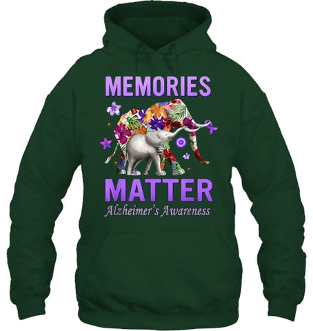 Image of Alzheimers Awareness Memories Matter Purple Elephant Womens T Shirt