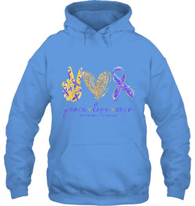 Peace Love Cure Alzheimer s Awareness T Shirt