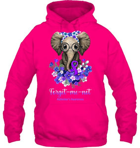 Forget me not Alzheimer s Awareness Elephant Flower T Shirt