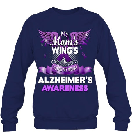 Image of Alzheimer s Awareness Products Mom s Wings Cover My Heart T Shirt