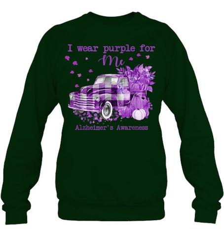 Image of I Wear Purple Pumpkin Truck For Me Alzheimer's Awareness