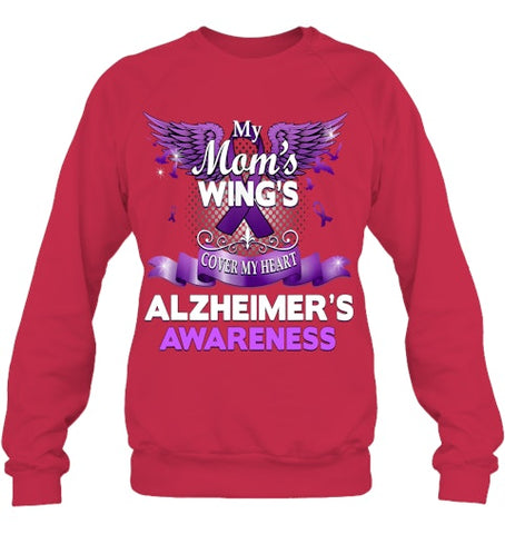 Image of Alzheimer s Awareness Products Mom s Wings Cover My Heart T Shirt