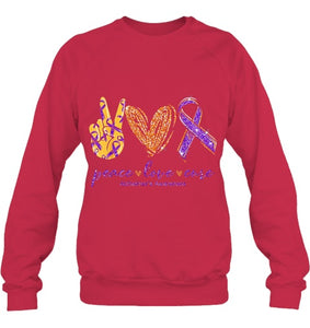 Peace Love Cure Alzheimer s Awareness T Shirt