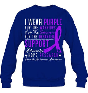 I Wear Purple Alzheimer s Awareness Dementia Disease T Shirt