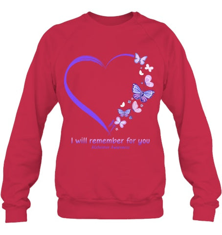 Image of I Will Remember For You Butterfly Alzheimer s Awareness T Shirt