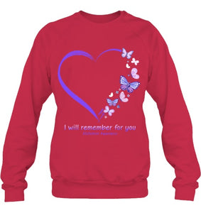 I Will Remember For You Butterfly Alzheimer s Awareness T Shirt