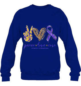 Peace Love Cure Alzheimer s Awareness T Shirt