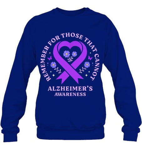 Image of Remember For Those That Cannot Alzheimer s Awareness Ribbon T Shirt