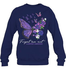 Forget me not Dementia Alzheimer Awareness Butterfly Flower