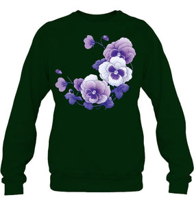 alzheimer purple floral pansy alzheimer s awareness T Shirt