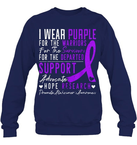 Image of I Wear Purple Alzheimer s Awareness Dementia Disease T Shirt