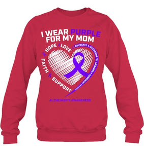 Purple Alzheimers Awareness Products Mom Gifts Men Women T Shirt