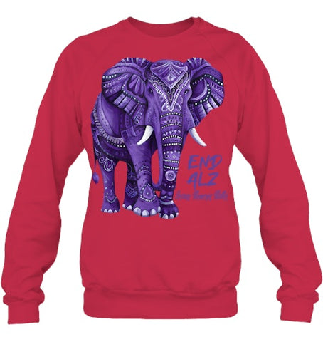 Image of Alzheimers Awareness Purple Elephant Awareness T Shirt