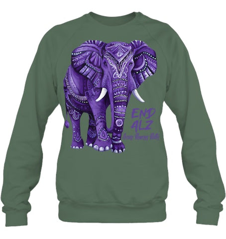 Image of Alzheimers Awareness Purple Elephant Awareness T Shirt