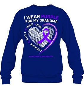 Purple Alzheimers Awareness Products grandma Gifts Men Women