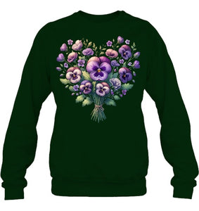 Alzheimer purple floral pansy dementia alzheimer s awareness T Shirt (2)