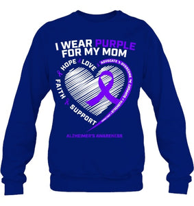 Purple Alzheimers Awareness Products Mom Gifts Men Women T Shirt