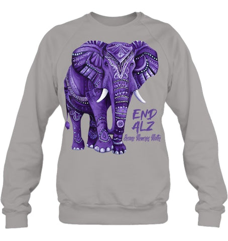 Image of Alzheimers Awareness Purple Elephant Awareness T Shirt