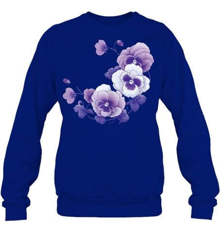 Image of alzheimer purple floral pansy alzheimer s awareness T Shirt