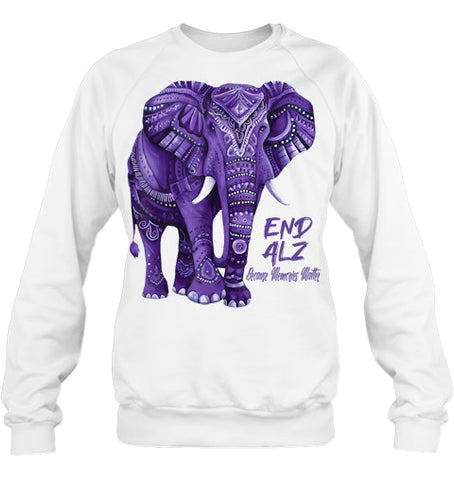 Image of Alzheimers Awareness Purple Elephant Awareness T Shirt