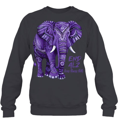 Image of Alzheimers Awareness Purple Elephant Awareness T Shirt