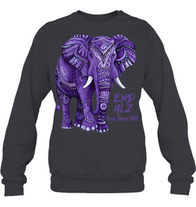 Alzheimers Awareness Purple Elephant Awareness T Shirt