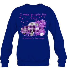 I Wear Purple Pumpkin Truck For Me Alzheimer's Awareness