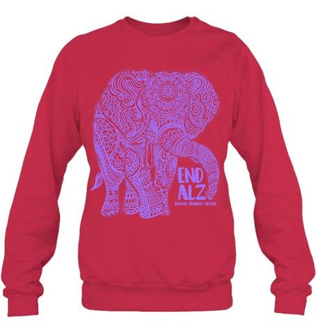 Image of Purple Elephant Alzheimer Awareness Apparel & gifts, END ALZ T Shirt