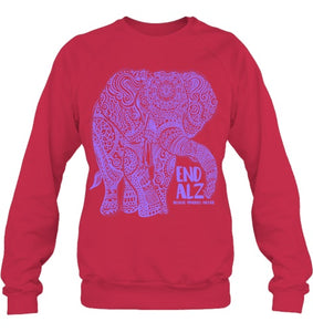 Purple Elephant Alzheimer Awareness Apparel & gifts, END ALZ T Shirt