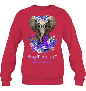 Forget me not Alzheimer s Awareness Elephant Flower T Shirt