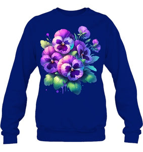 Alzheimer purple floral pansy dementia alzheimer s awareness T Shirt