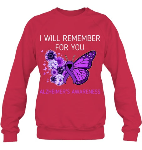 Image of Alzheimer s Awareness I Will Remember you Butterfly Women T Shirt