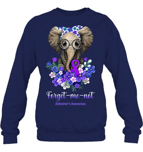 Forget me not Alzheimer s Awareness Elephant Flower T Shirt