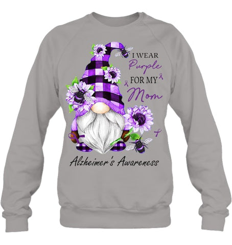 Image of I Wear Purple For My Mom Gnome Alzheimer's Awareness