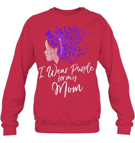 Image of I Wear Purple For My Mom Shirt Alzheimer s Awareness Gift