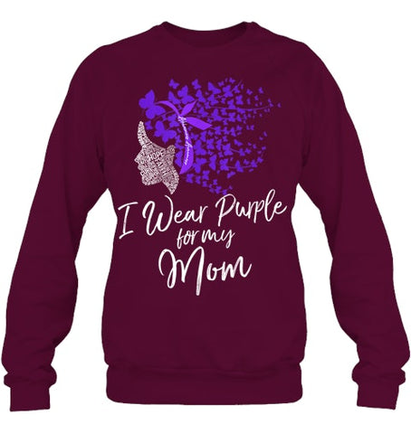 Image of I Wear Purple For My Mom Shirt Alzheimer s Awareness Gift