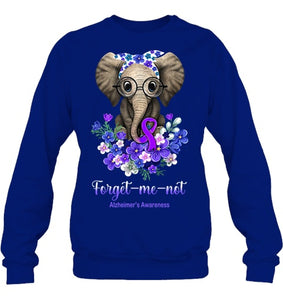 Forget me not Alzheimer s Awareness Elephant Flower T Shirt