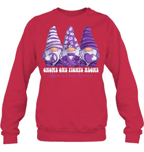 Alzheimer s Disease Awareness Month Purple Ribbon Gnomies T Shirt