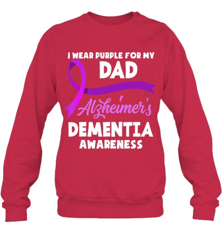 Image of I Wear Purple For My Dad Alzheimer s Dementia Awareness T Shirt