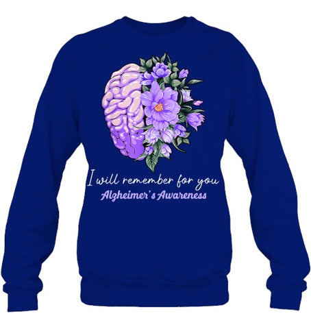 Image of I Will Remember For You Purple Ribbon Alzheimers Awareness