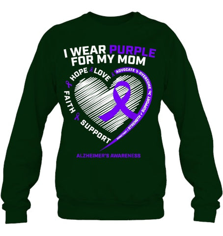 Image of Purple Alzheimers Awareness Products Mom Gifts Men Women T Shirt