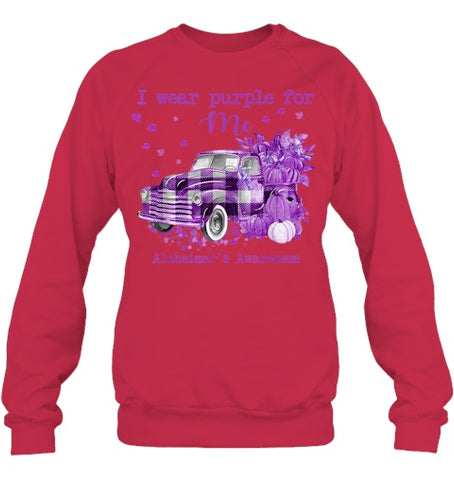 Image of I Wear Purple Pumpkin Truck For Me Alzheimer's Awareness