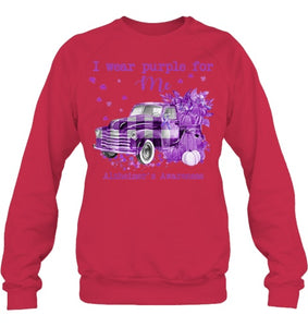 I Wear Purple Pumpkin Truck For Me Alzheimer's Awareness