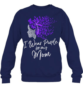 I Wear Purple For My Mom Shirt Alzheimer s Awareness Gift