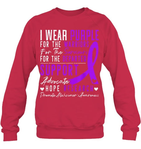 Image of I Wear Purple Alzheimer s Awareness Dementia Disease T Shirt